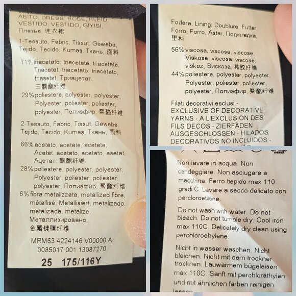 Marina Rinaldi Dorico Metallic Floral Midi Dress Black Gold Cocktail Size 16 16W - Picture 8 of 15